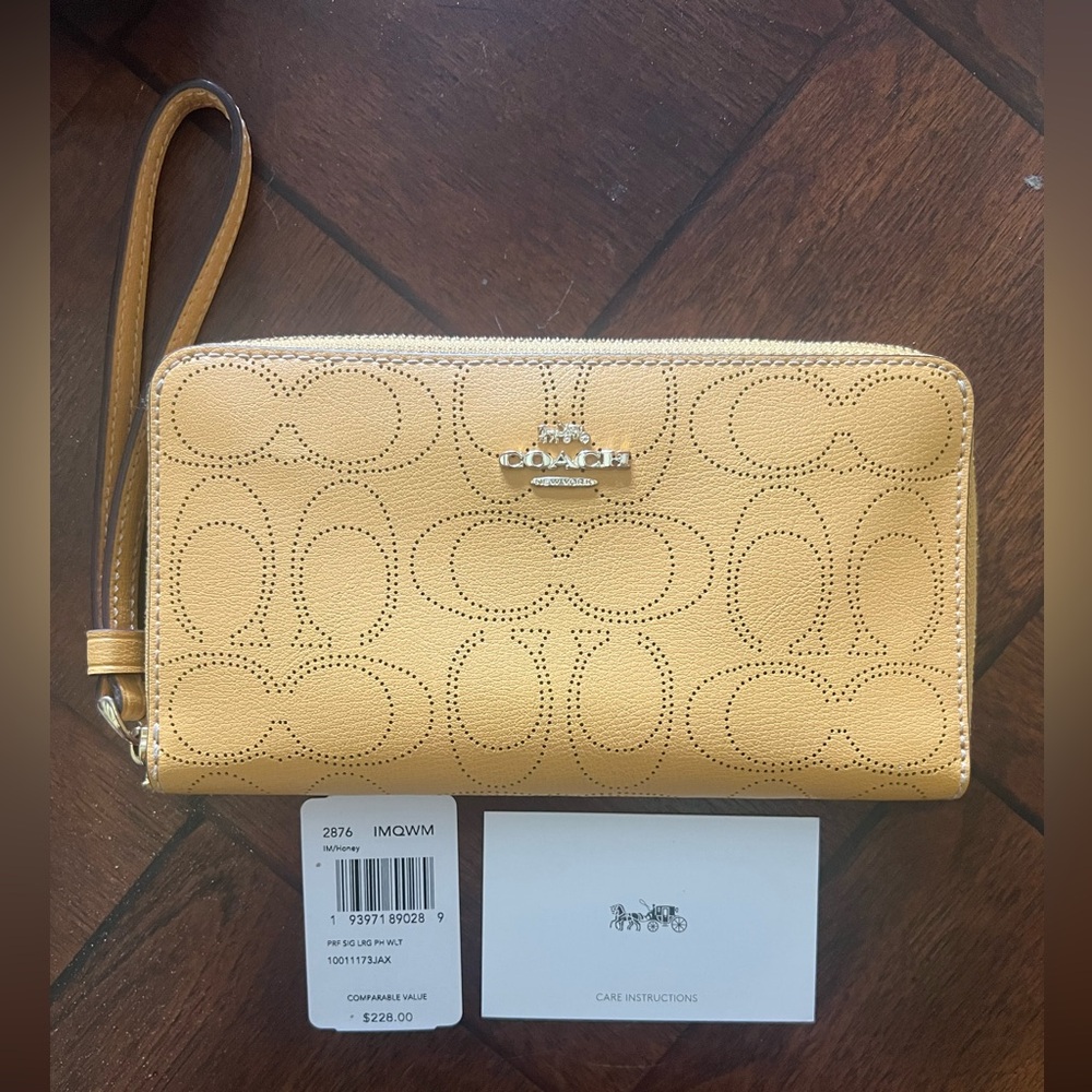 Coach Yellow Wristlet Wallet